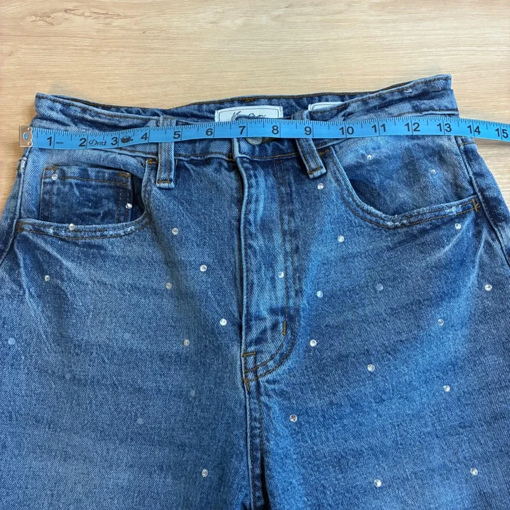 KanCan Signature 90s Straight Rhinestone Embellished Jeans Blue VBK2073S 25